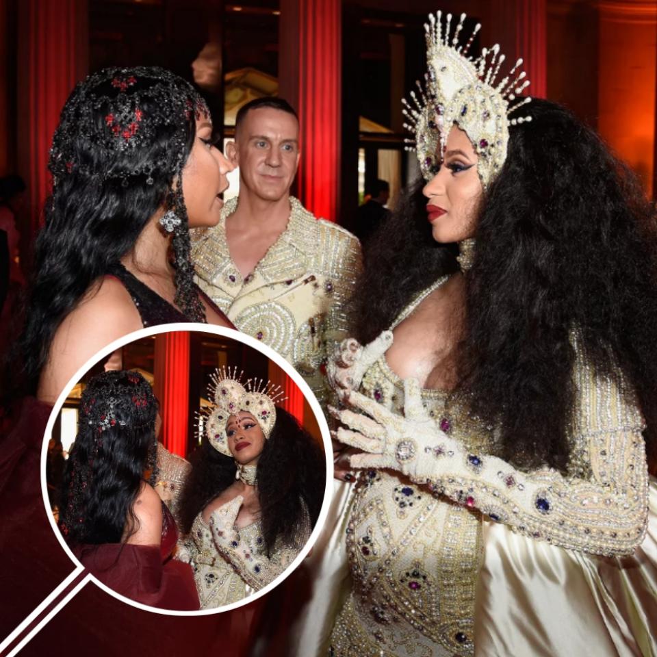 Nicki Minaj And Cardi B Pictured Chatting Together At The 2018 Met Gala