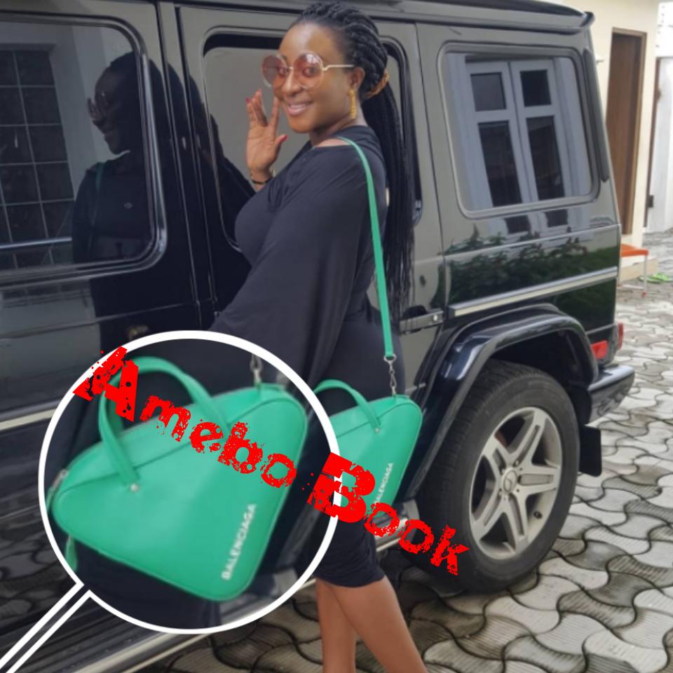 Ini Edo Steps Out Rocking Her Balenciaga Triangle Handbag