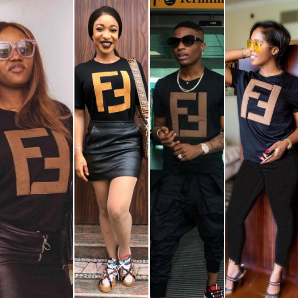 Tonto Dikeh Caught Rocking Fake Fendi T-Shirt