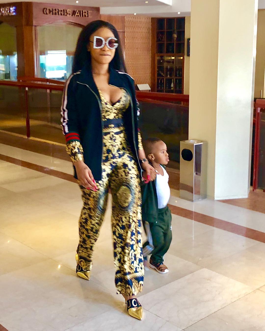 Tonto Dikeh N900k D&G Crystals Embellished Sunglasses