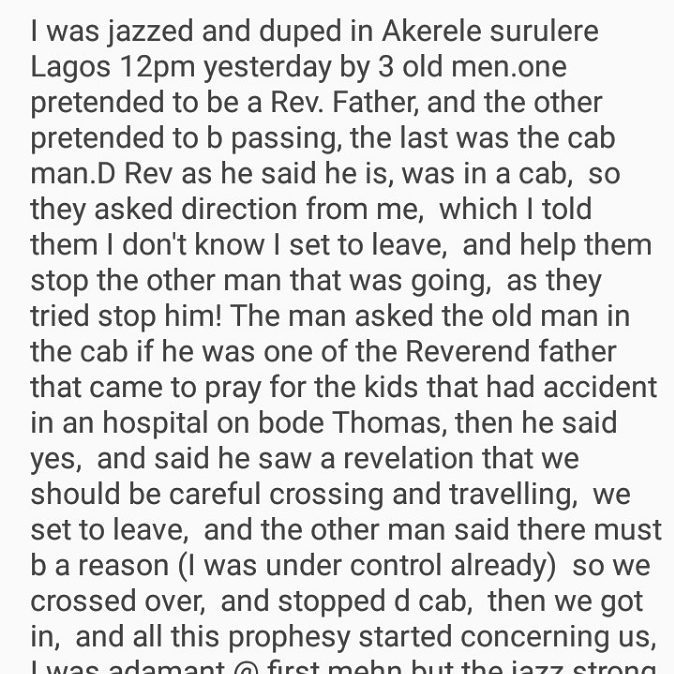 Nigerian Lady Narrates How 3 Old Men Jazzed And Duped Her In Lagos (2)