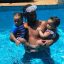 Paul Okoye And His Kids In The Pool