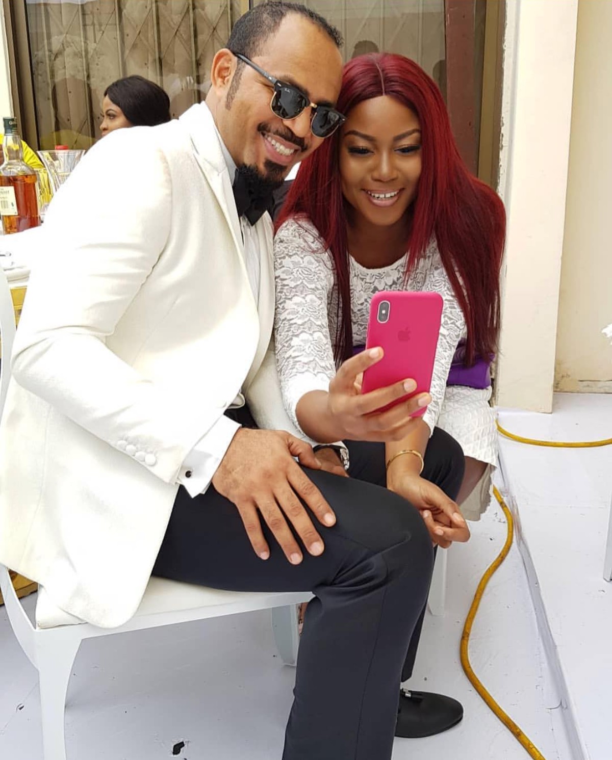 Yvonne Nelson And Ramsey Nouah At John Dumelo And Mawunya All White Wedding