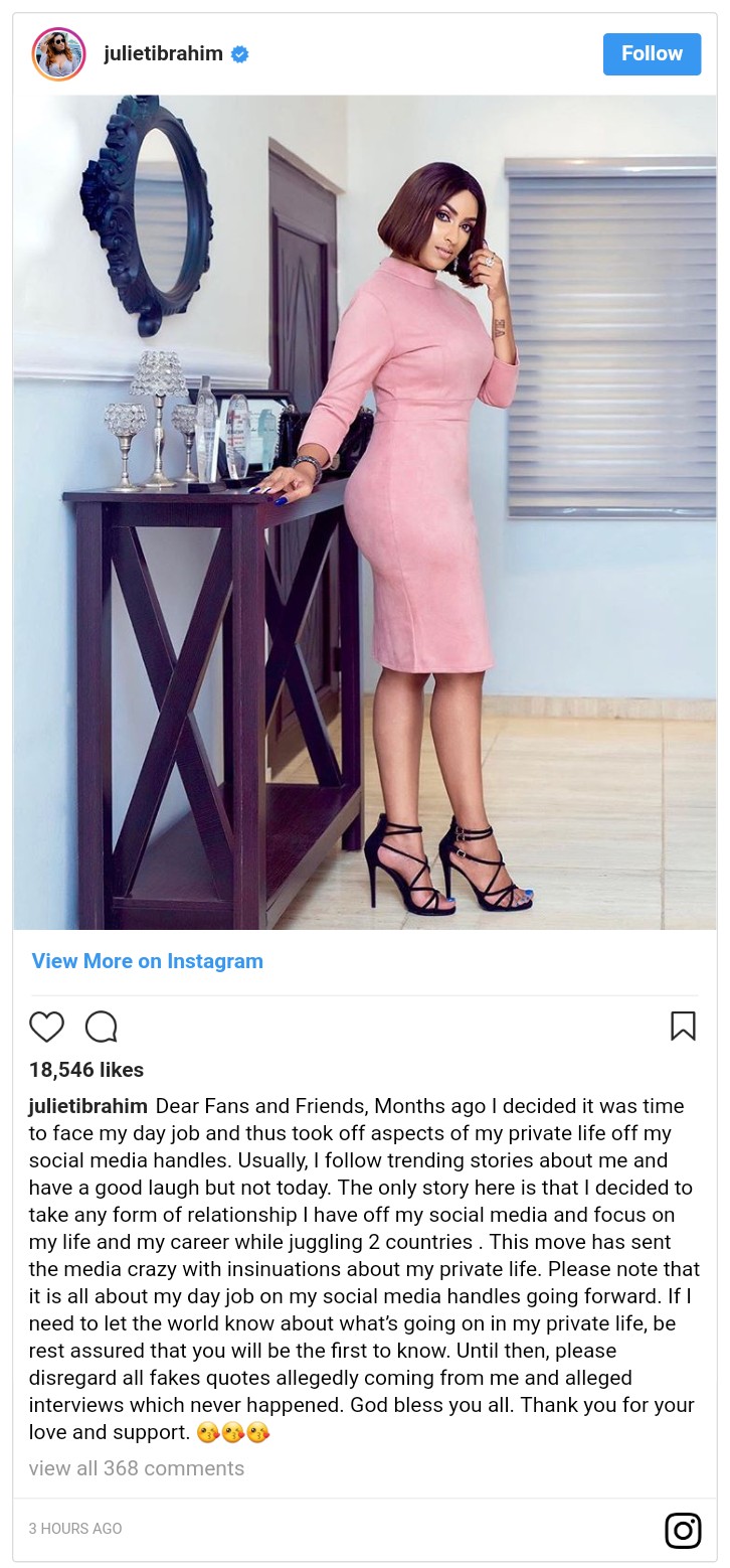 Juliet Ibrahim Addresses Rumoured Split With Iceberg Slim (2)