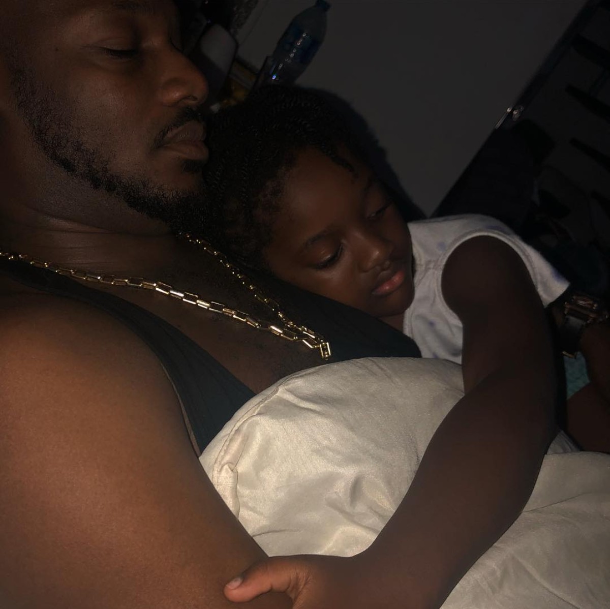 Annie Idibia Shares Photo Of Daughter Olivia Asleep On Tuface Chest (2)