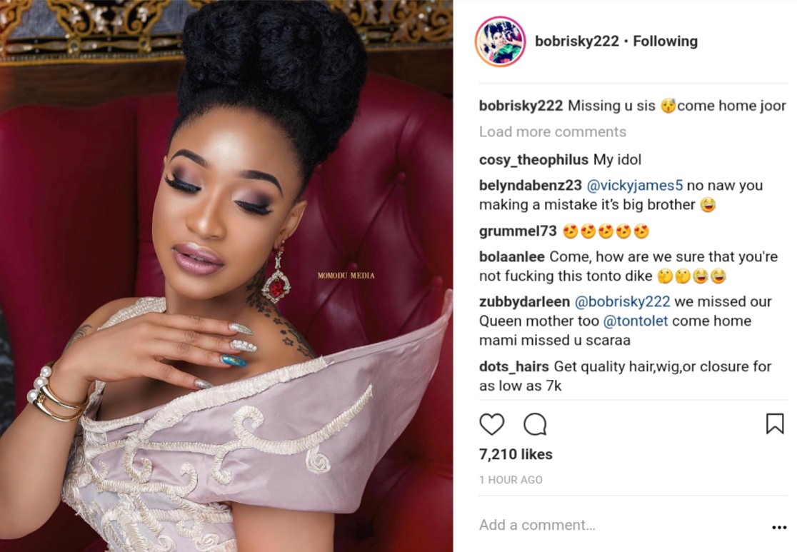 Bobrisky Says He Is Missing Tonto Dikeh (2)