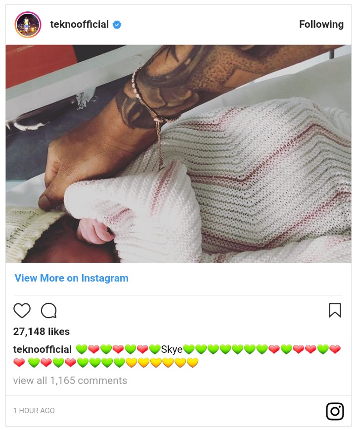 Tekno And His Lola Rae Welcome Baby (2)