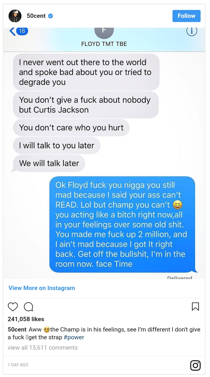 50 Cent Calls Out Floyd Mayweather (3)