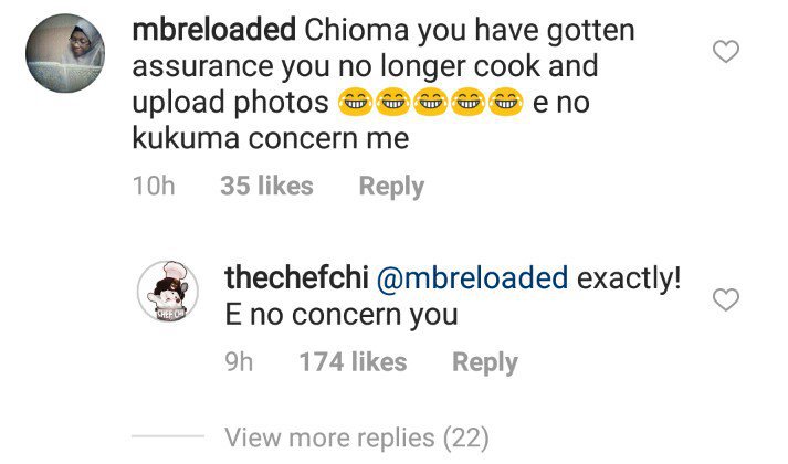 Chioma Gave This Sweet Reply After IG User Said She Has Stopped Cooking (3)