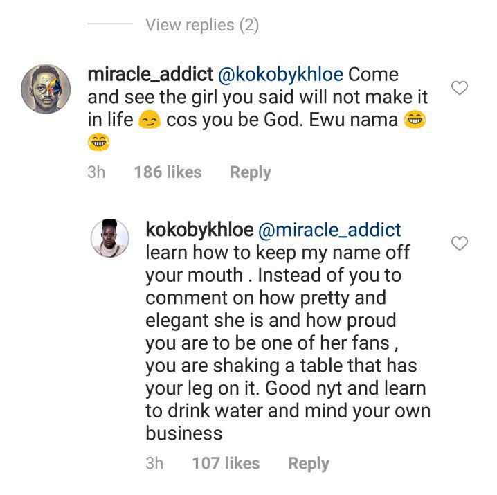 Khloe Slams IG User Who Told Her To Come And See How Alex Is Making It (2)