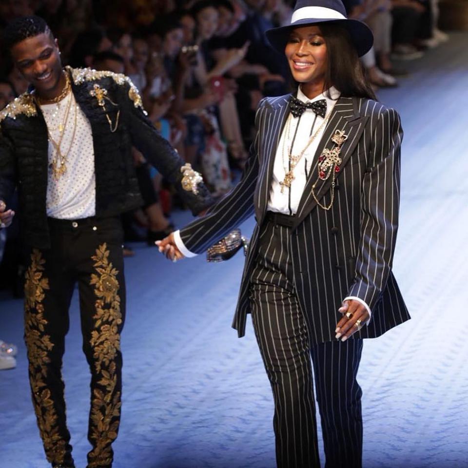 Wizkid And Naomi Campbell Hit Dolce & Gabbana Runway