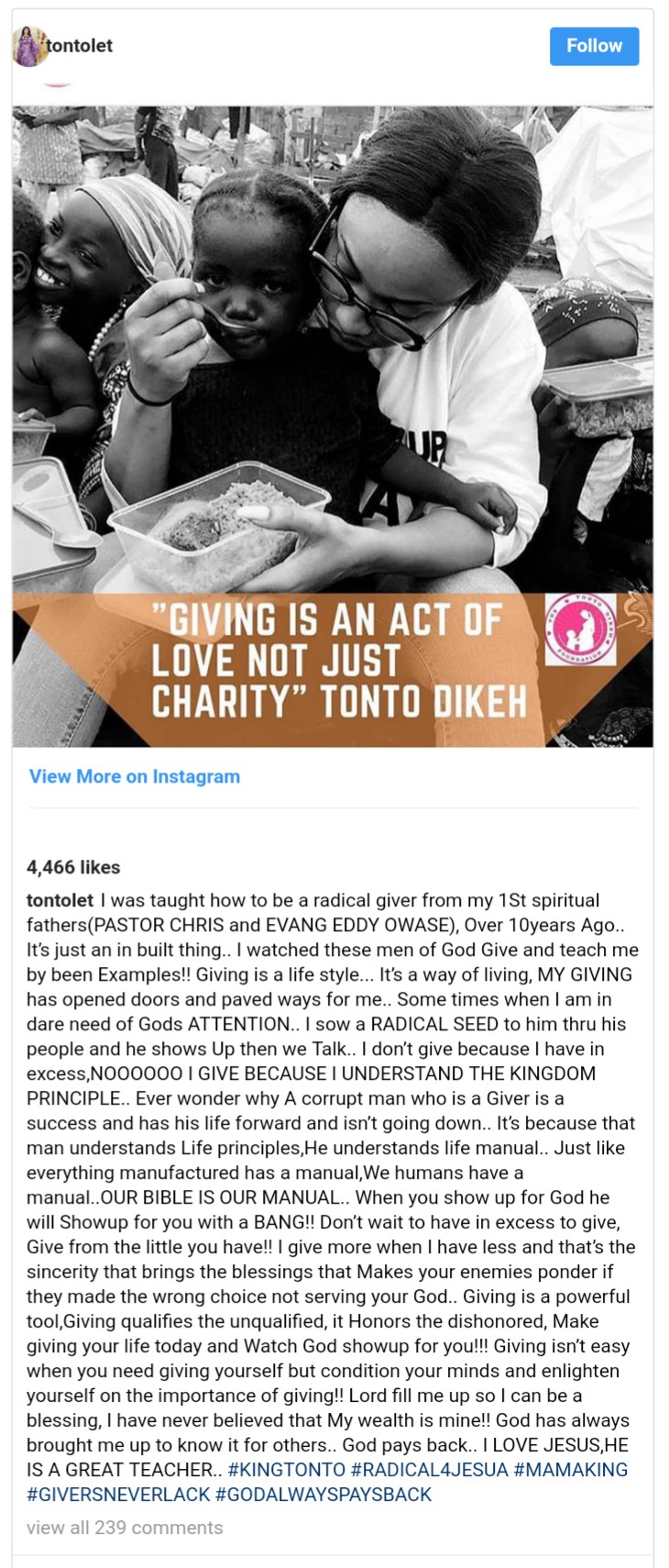 Tonto Dikeh On The Rule Of Giving (2)