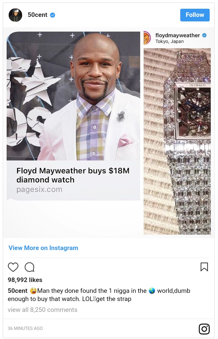 Floyd Mayweather’s $18 Million Jacob & Co Wristwatch