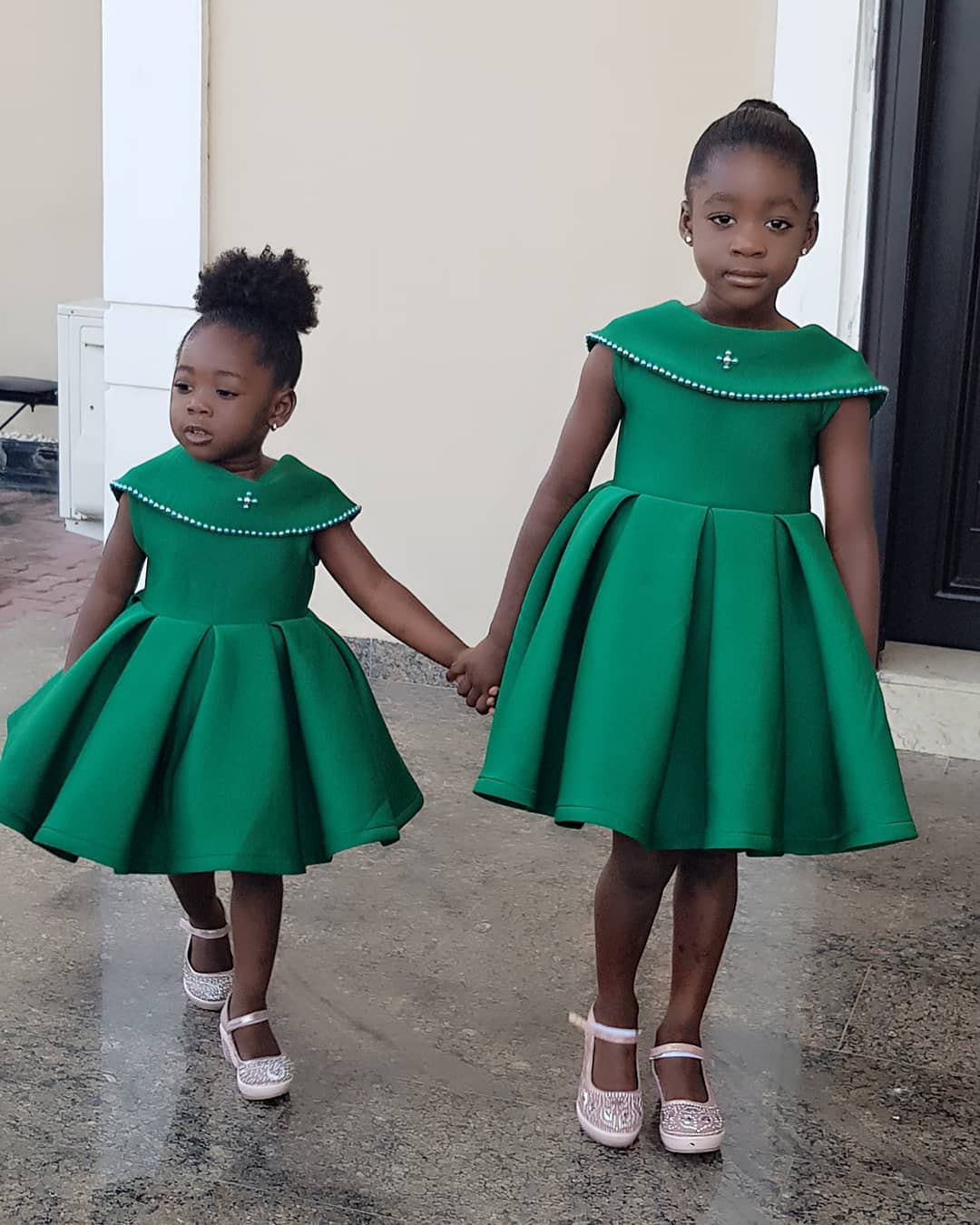 Mercy Johnson’s Daughters Purity And Angel Step Out In Matching Outfits (2)