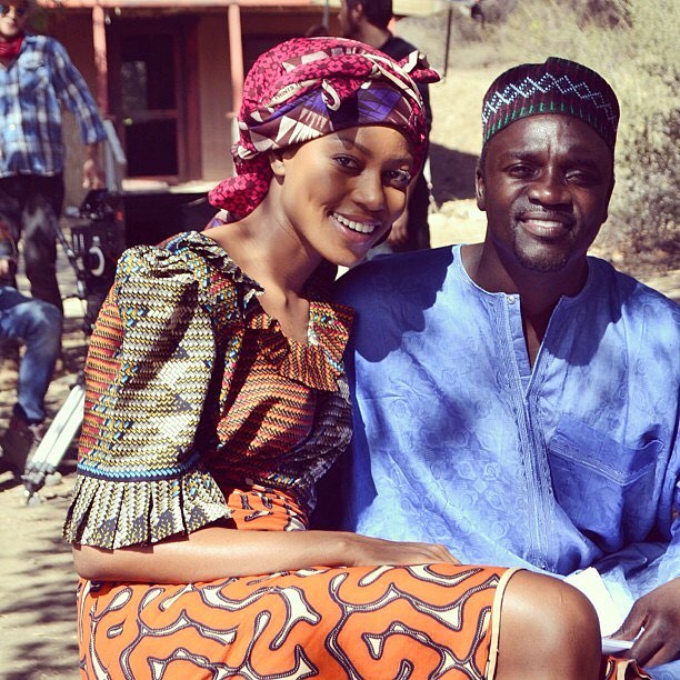 Yvonne Nelson And Akon Pictured On Set Of New Movie (2)