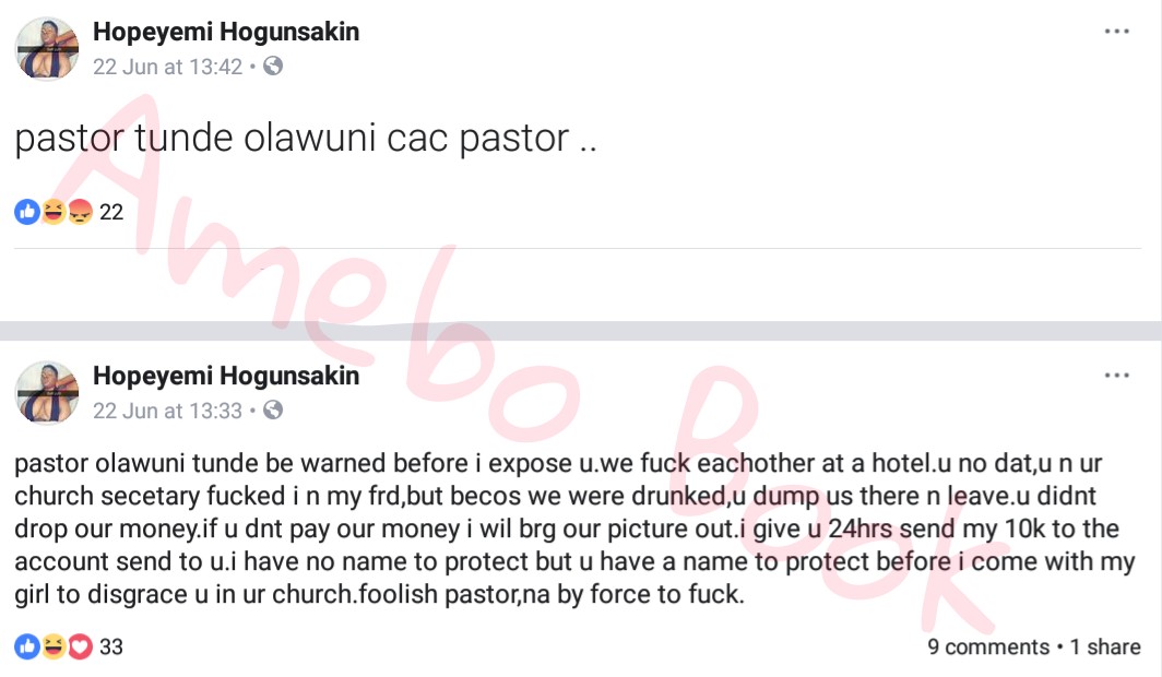 Nigerian Hooker Calls Out Pastor And Church Secretary (2)