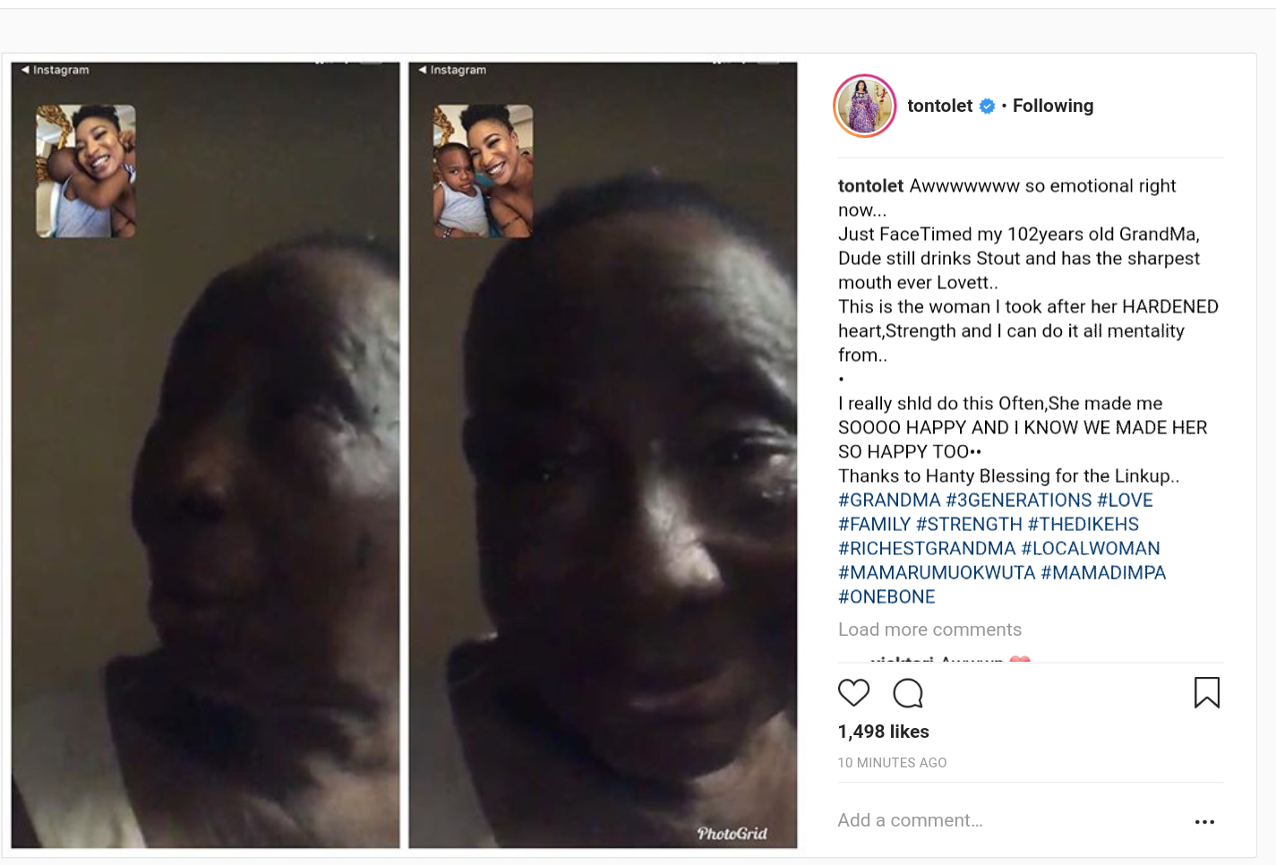 Tonto Dikeh Gets Emotional After FaceTiming Her 102-Year-old Grandma (2)