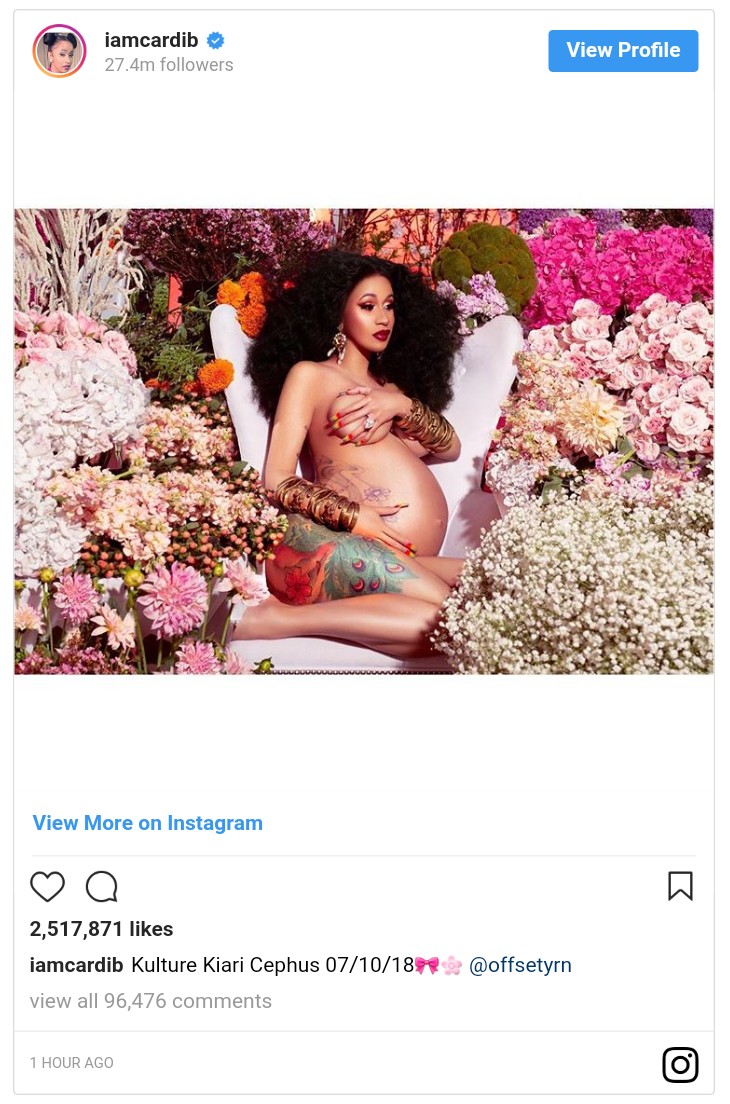 Cardi B Gives Birth To Baby Girl Kulture Kiari Cephus