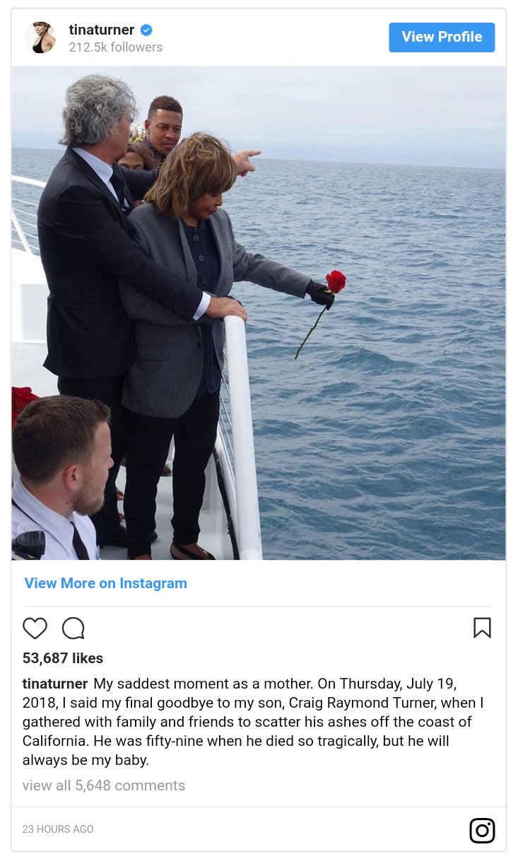 Tina Turner Scatters Son's Ashes In The Sea (3)