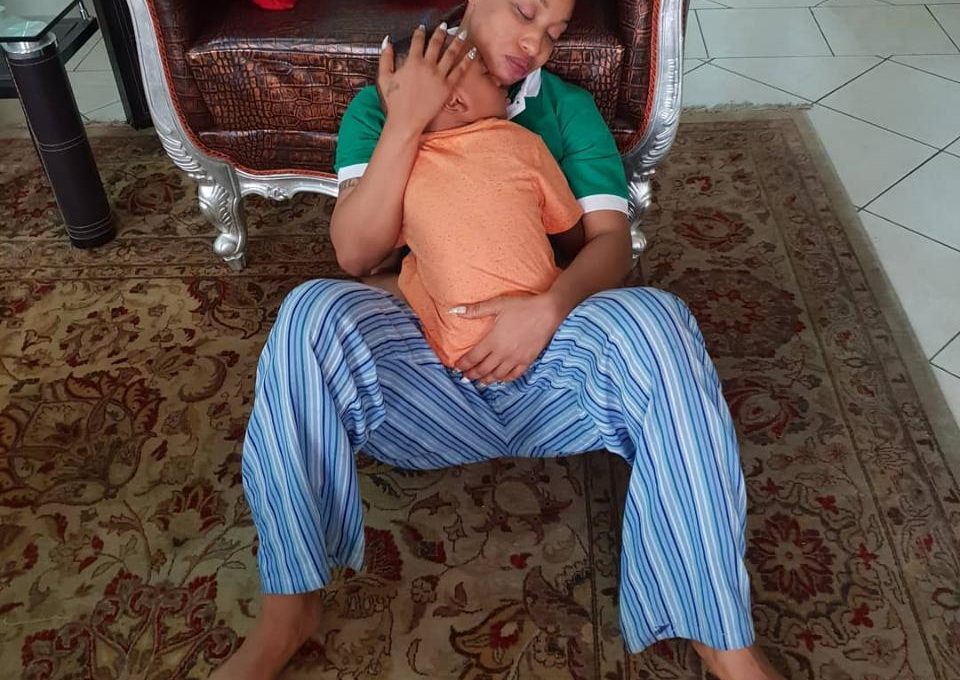 Tonto Dikeh Reacts After Son Gets Emotional And Decides She Holds Him All Day