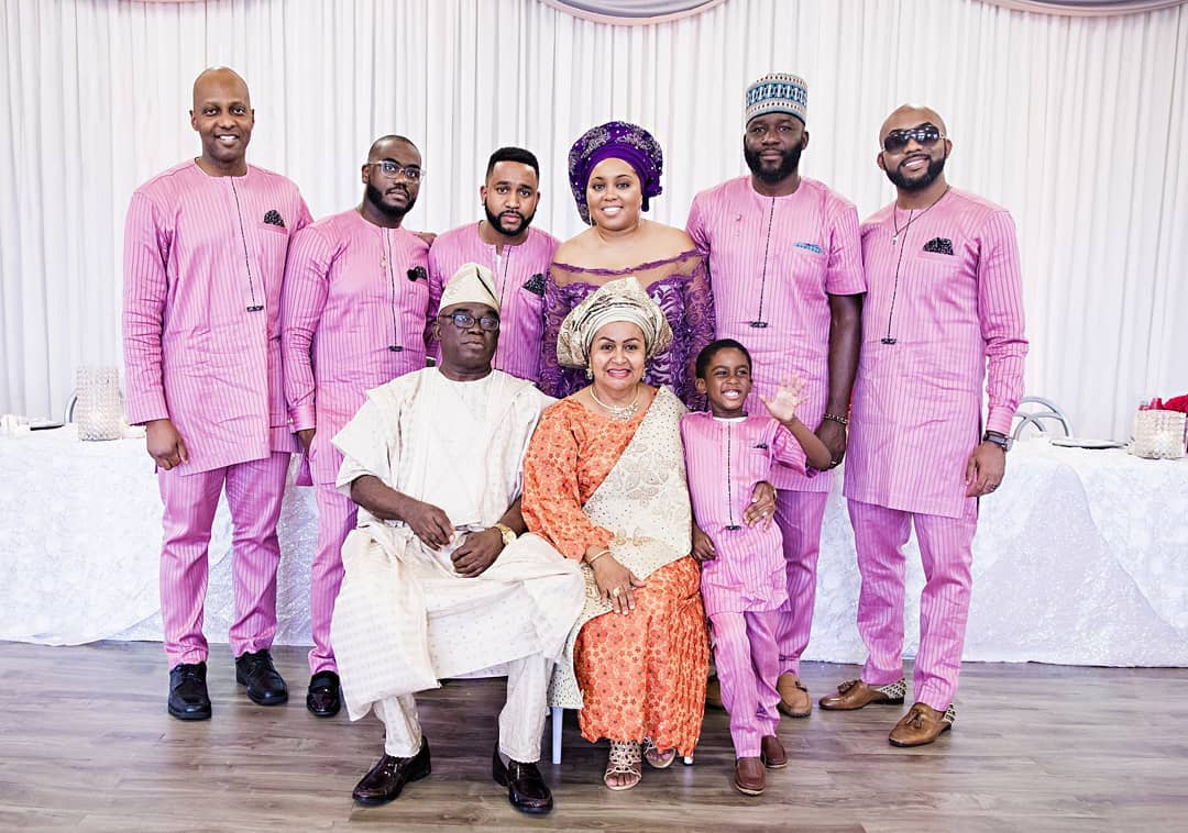 Family Photo From Banky W's Parents 40th Anniversary