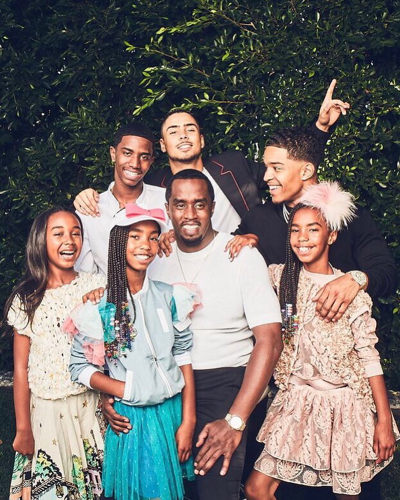 Diddy Poses With His Six Children