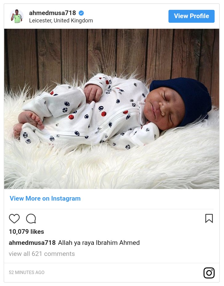 Ahmed Musa Shares First Full Photo Of His Son Ibrahim (2)