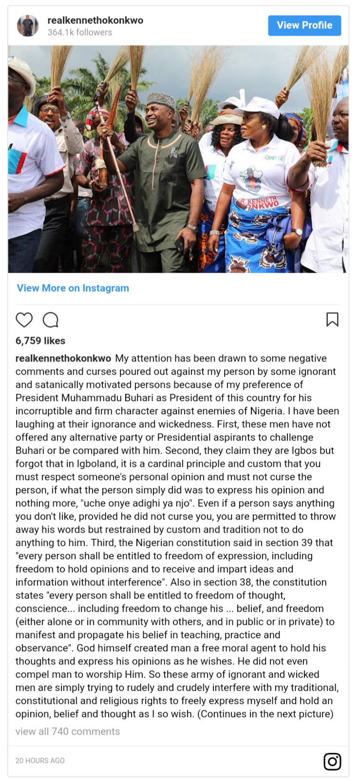 Nigerians Blast Kenneth Okonkwo For Supporting Buhari (2)