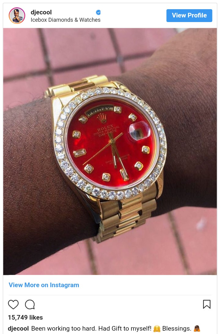 DJ Ecool Bought Himself N16 Million Diamond Encrusted Rolex Watch (2)