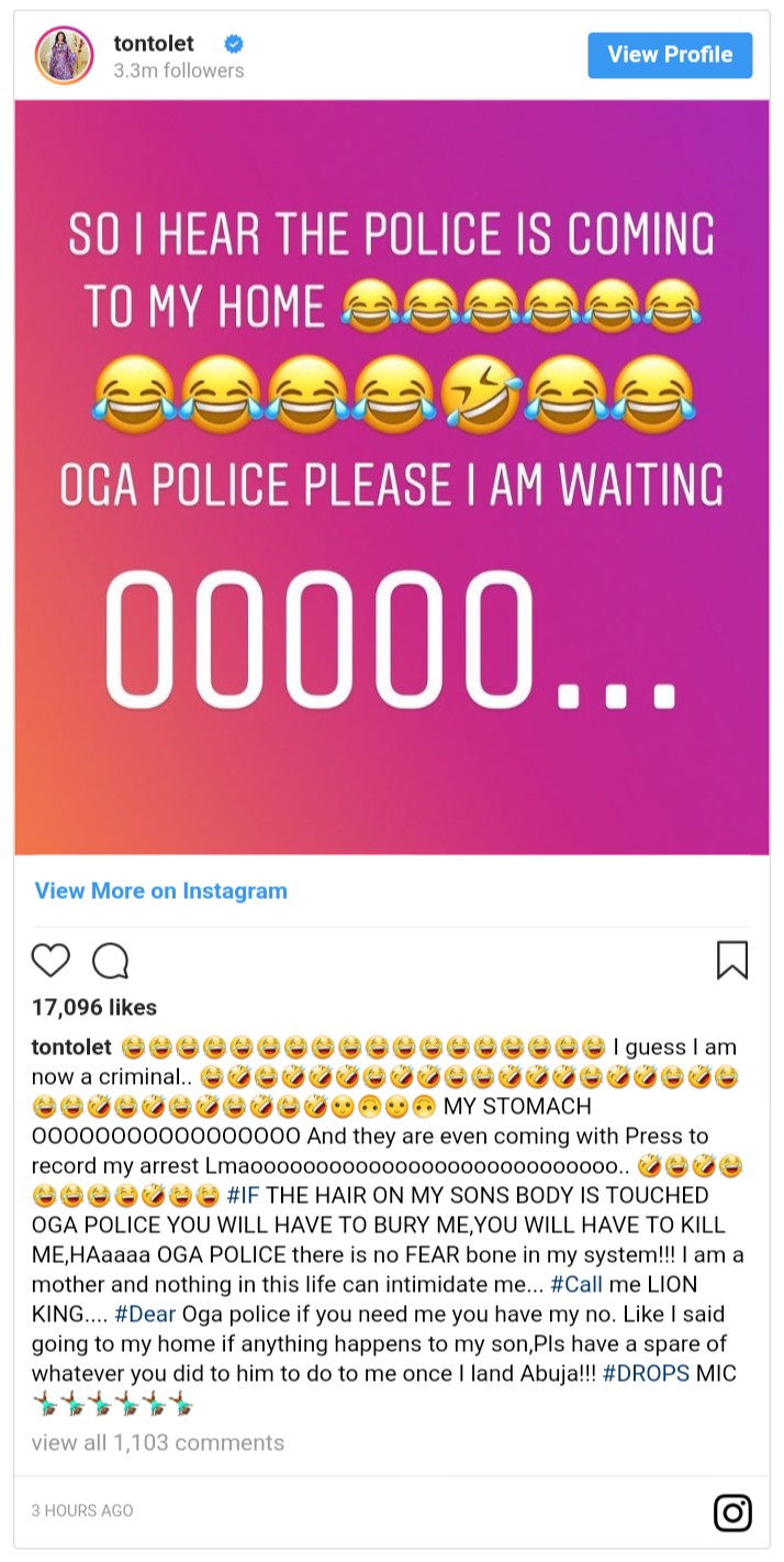 Police Is Coming To My House To Arrest Me — Tonto Dikeh Reveals (2)