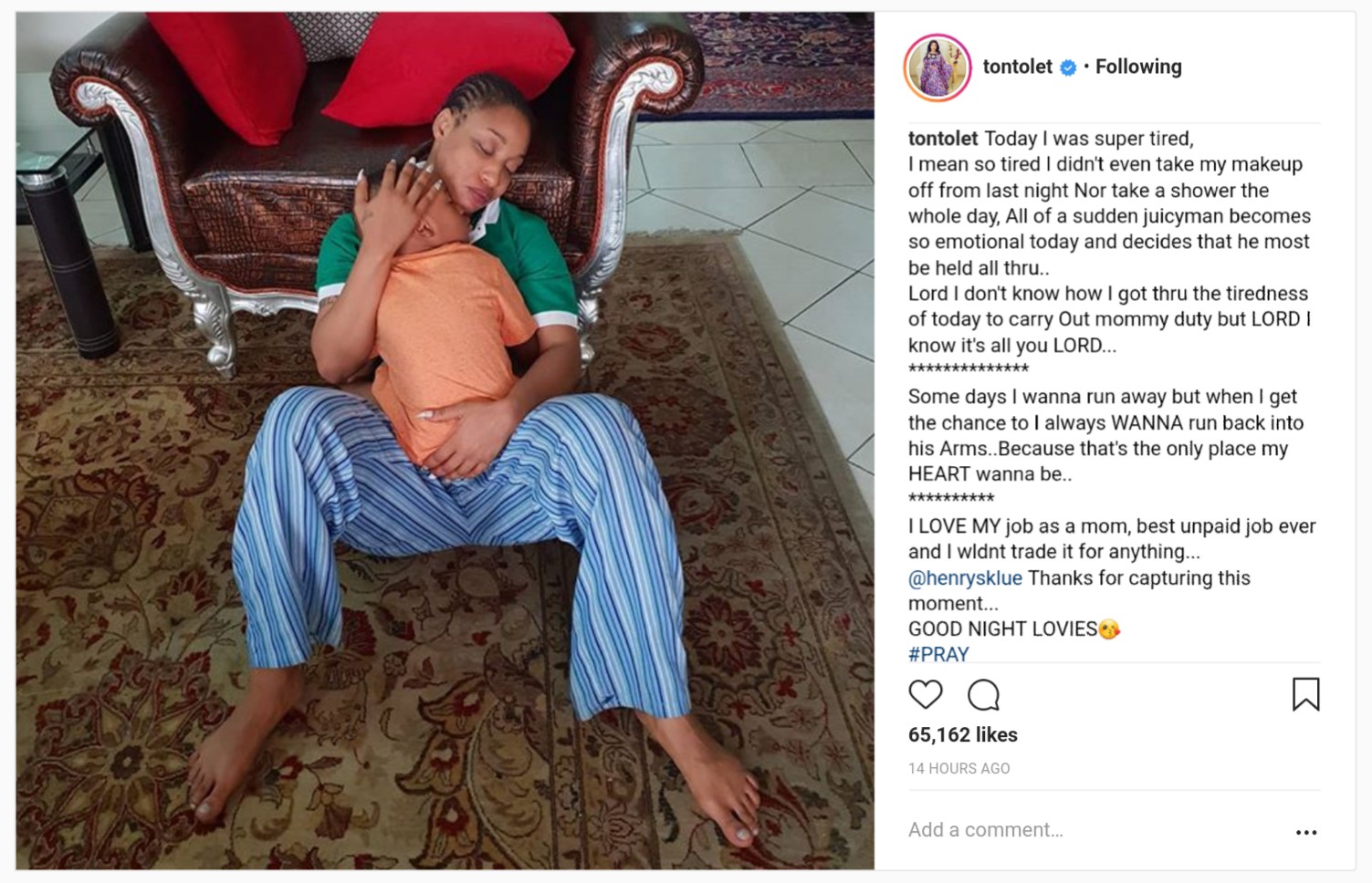 Tonto Dikeh Reacts After Son Gets Emotional And Decides She Holds Him All Day (2)