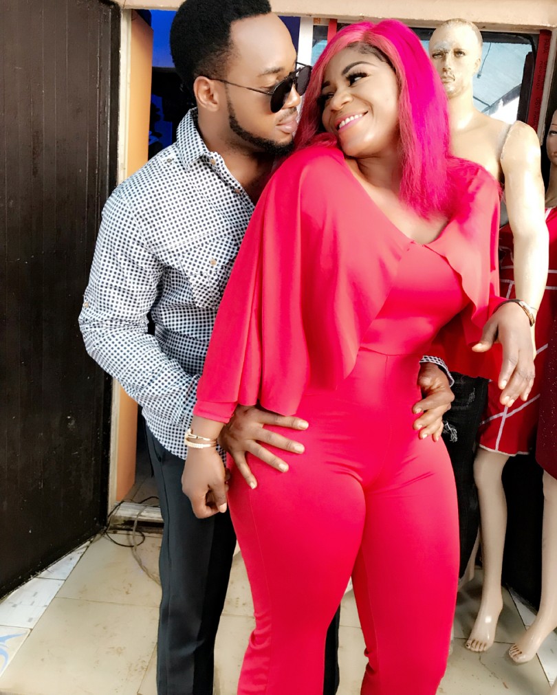 Nonso Diobi Poses With Destiny Etiko On Set