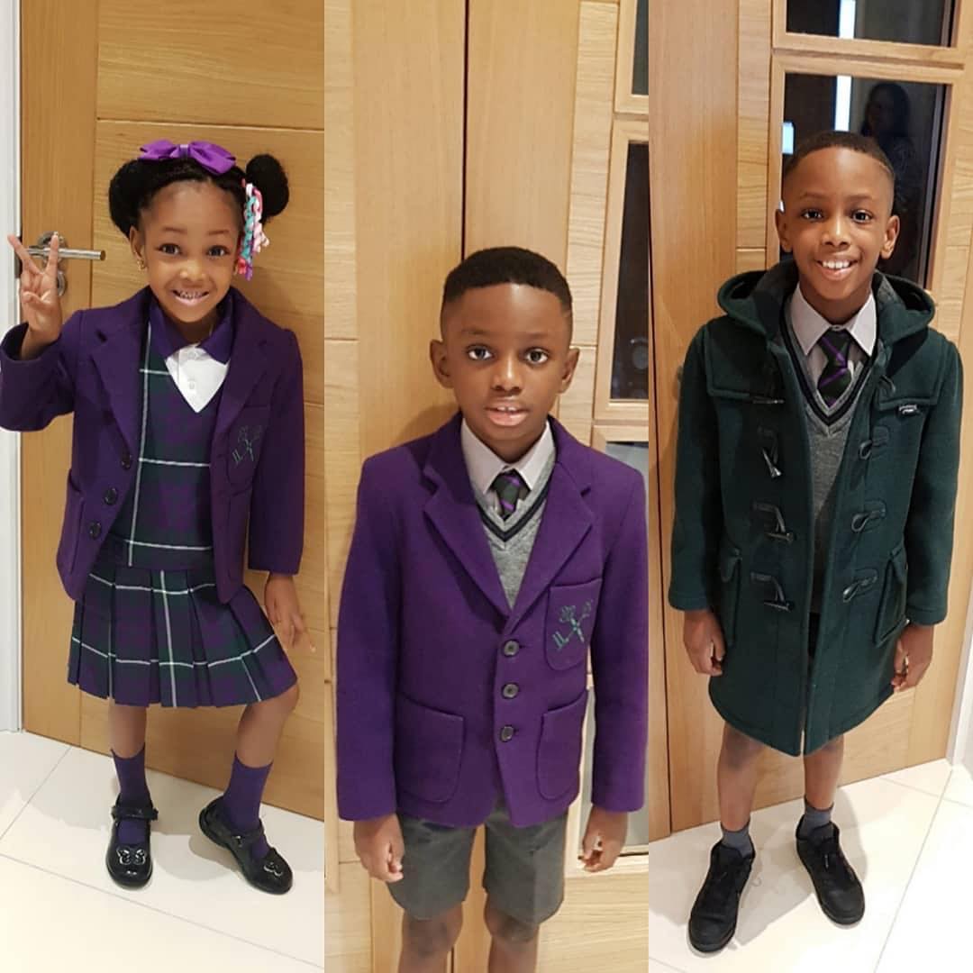 Jude Ighalo And Wife Gush Over Children After Seeing Them In School Uniforms (2)