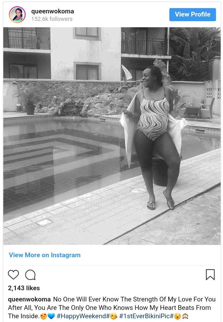 Queen Wokoma Allison Posts 1st Ever Bikini Photo To Show Off Baby Bump (2)