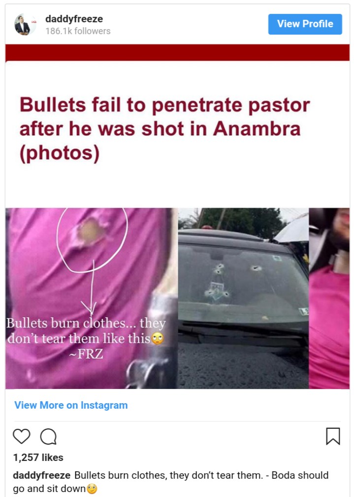 Davido Reacted To News Of Bullets Failing To Penetrate Pastor In Anambra (2)
