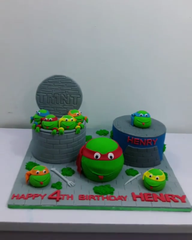 Mercy Johnson Son Henry 4th Birthday Ninja Turtle Cake (5)