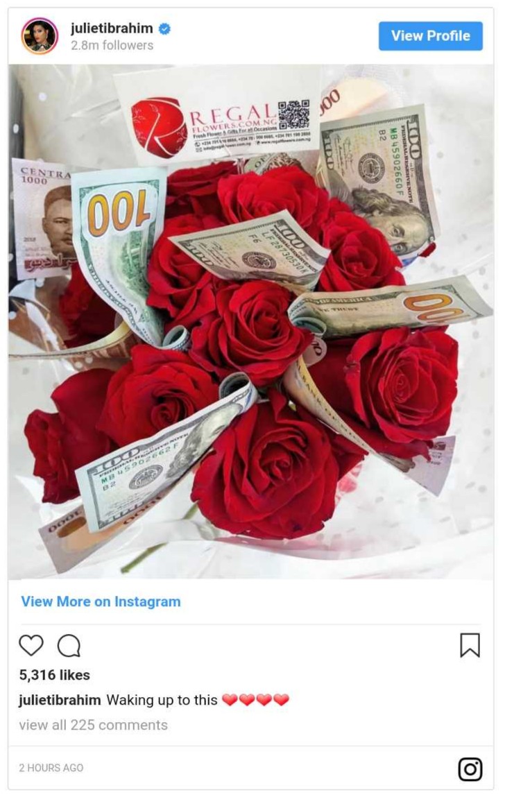 Juliet Ibrahim Woke Up To See Dollars And Breakfast (4)