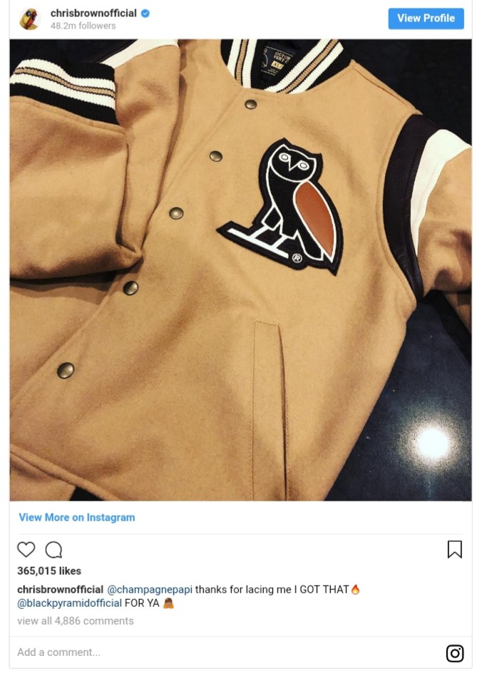 Drake Gifts Chris Brown With OVO Gear (2)