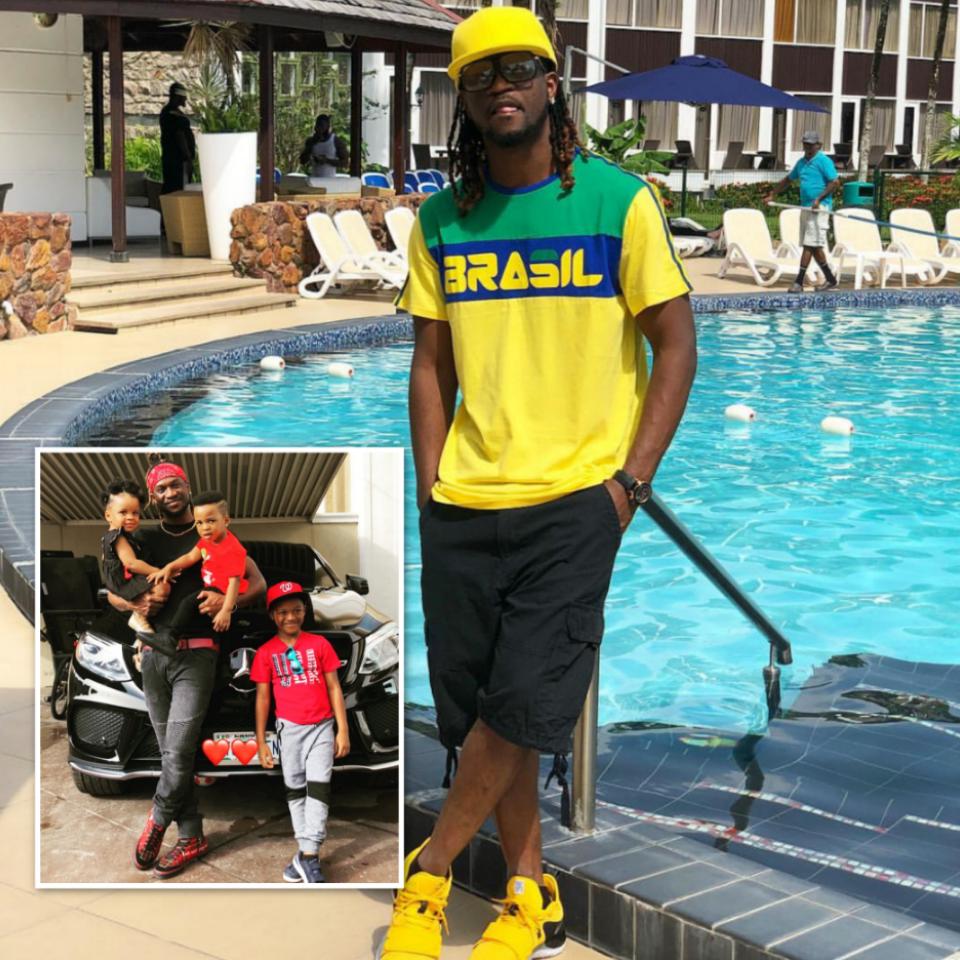 Paul Okoye Poses With His 3 Children