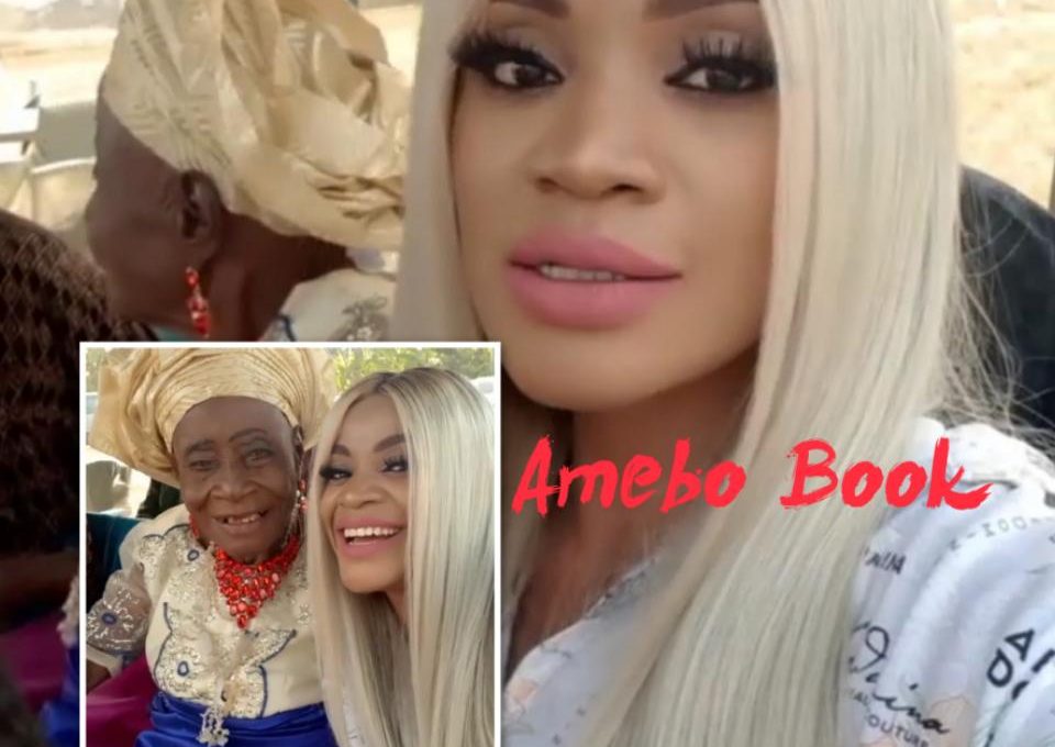 Uche Ogbodo Rocks Village Party With Her Grandparents