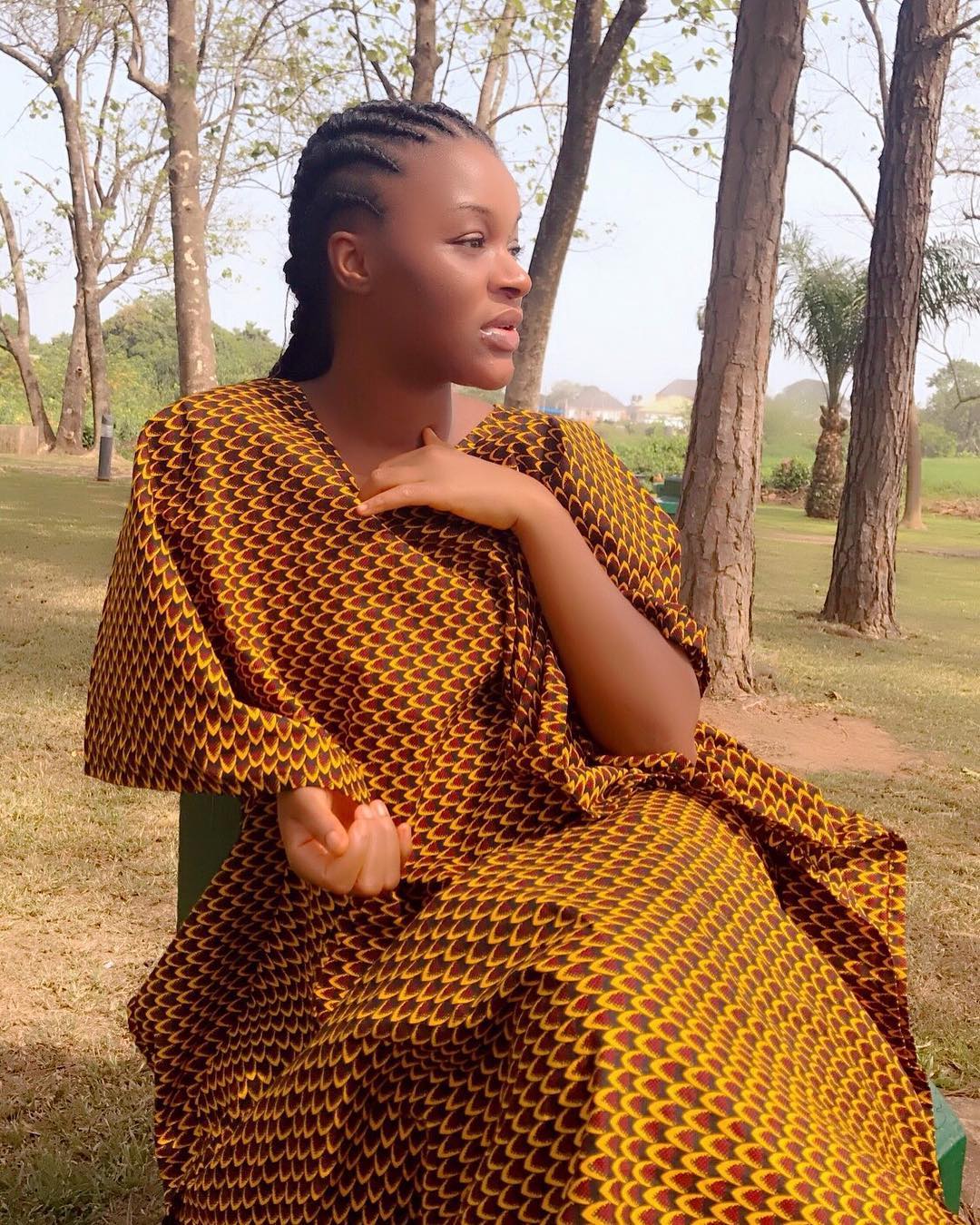 Makeup-Free Chacha Eke Faani Rocking Cornrows