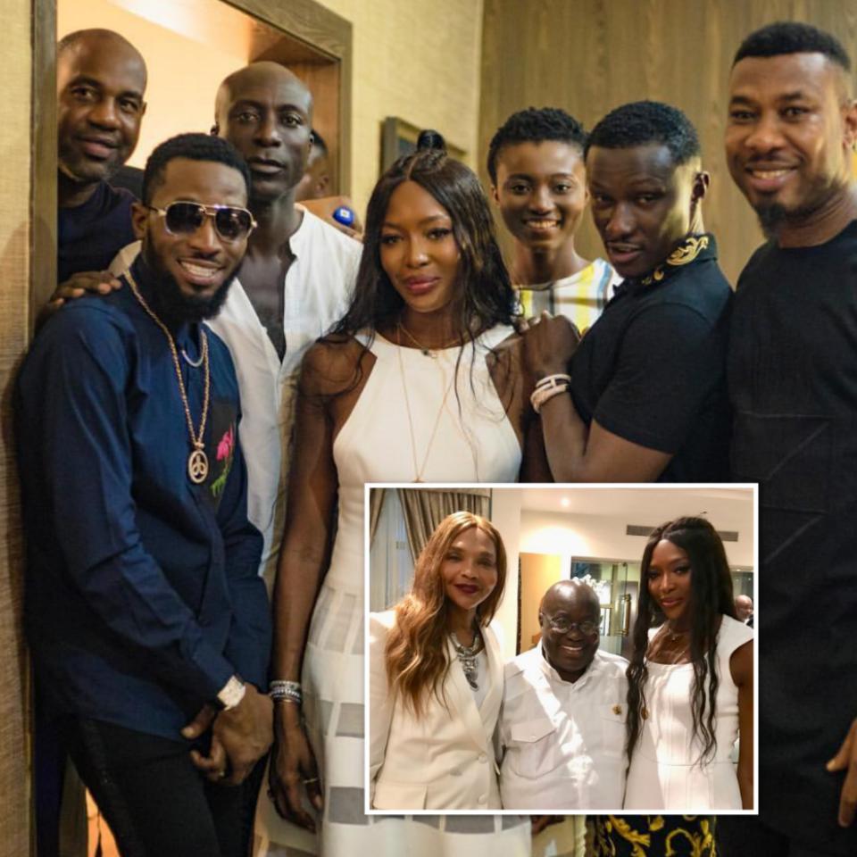 D'Banj And Jackie Appiah Meet Naomi Campbell In Accra