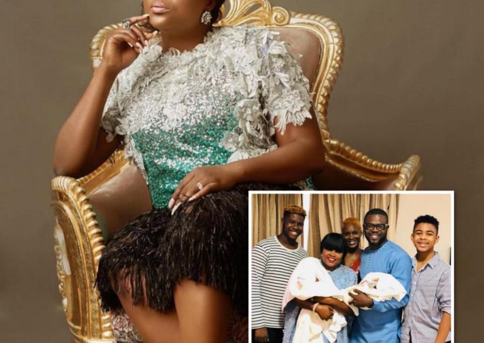 Funke Akindele Shares First Photo With Her Twin Boys