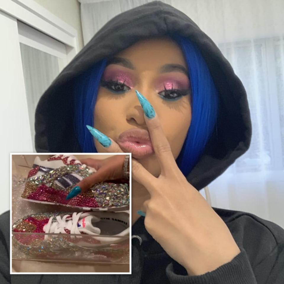 Cardi B Shows Off Her And Kulture Custom Made Reebok Sneakers