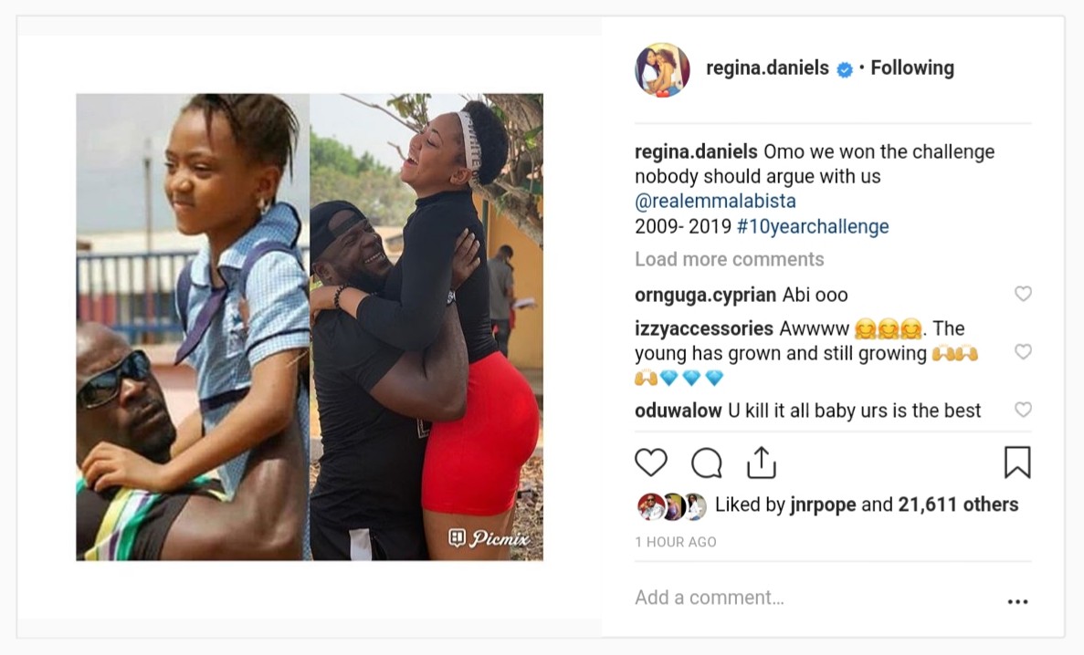 Regina Daniels' 2009-2019 #10yearchallenge With Emmanuel Ehumadu Totolos (2)