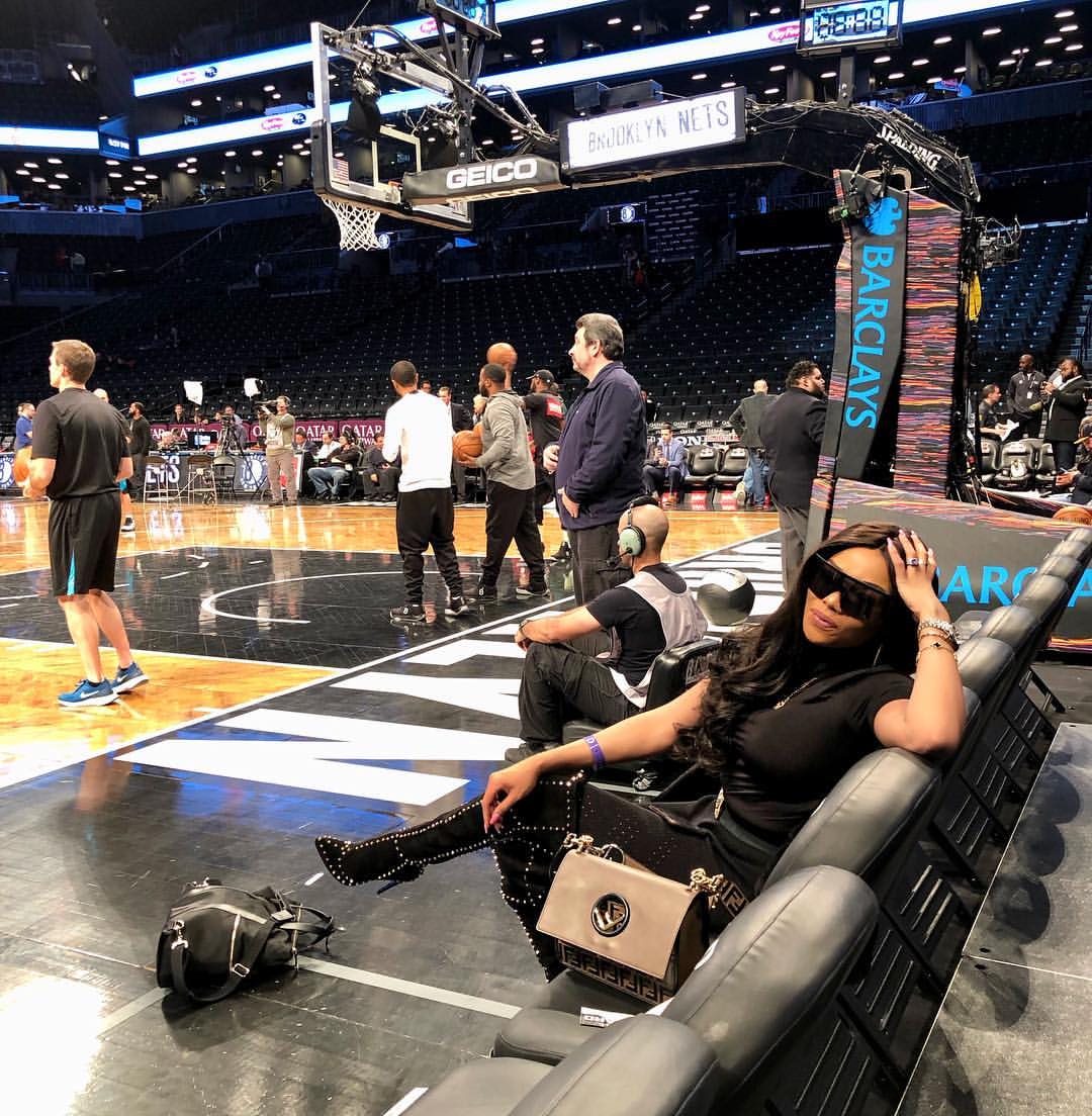 Bonang Matheba chilling at the Barclays Center in New York City