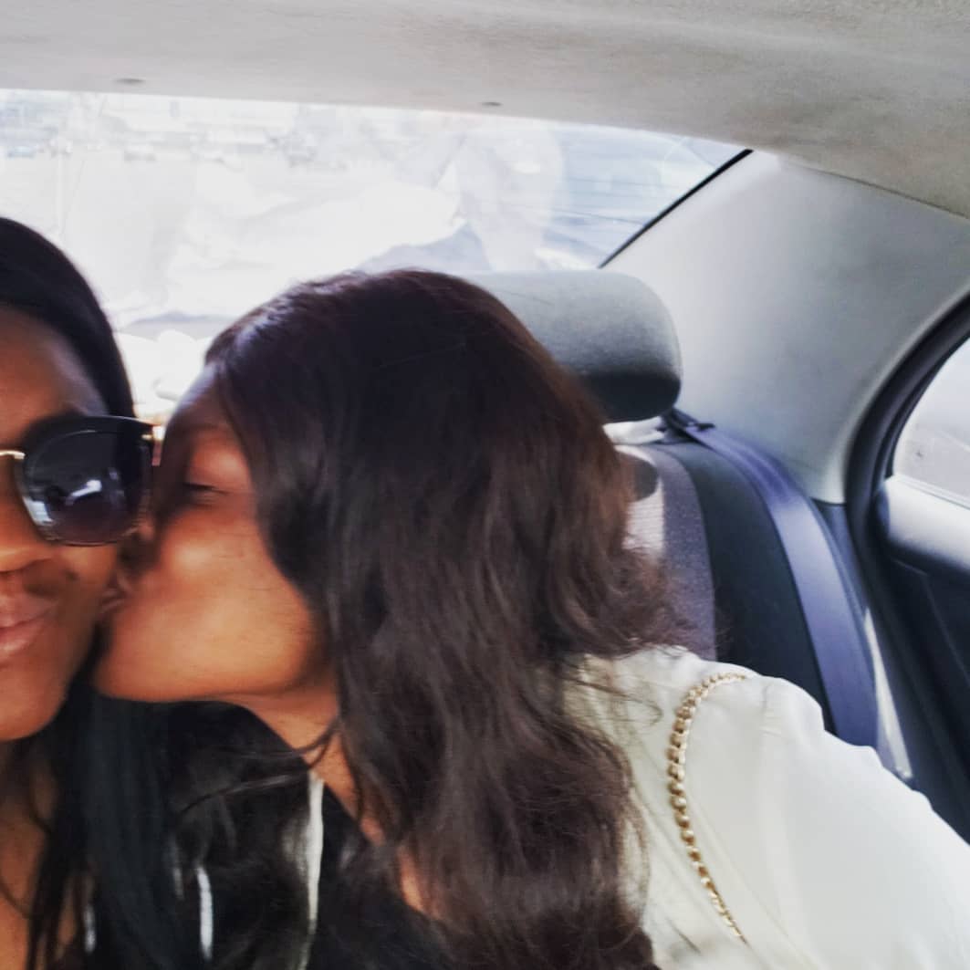 Omotola Jalade Pecked On Cheek By Daughter