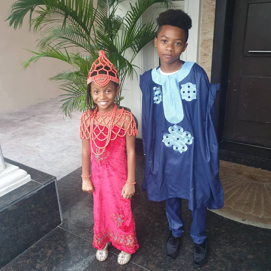 Peter Okoye’s Children Stun In Independence Day Outfits (2)