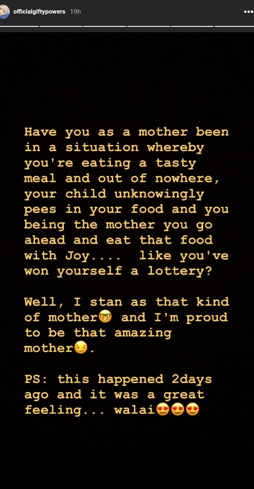 Gifty Powers Eats The Food Her Daughter Unknowingly Pees In (3)