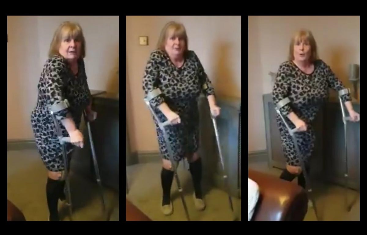 Stourbridge Grandmother On Crutches Dancing To Missy Elliot